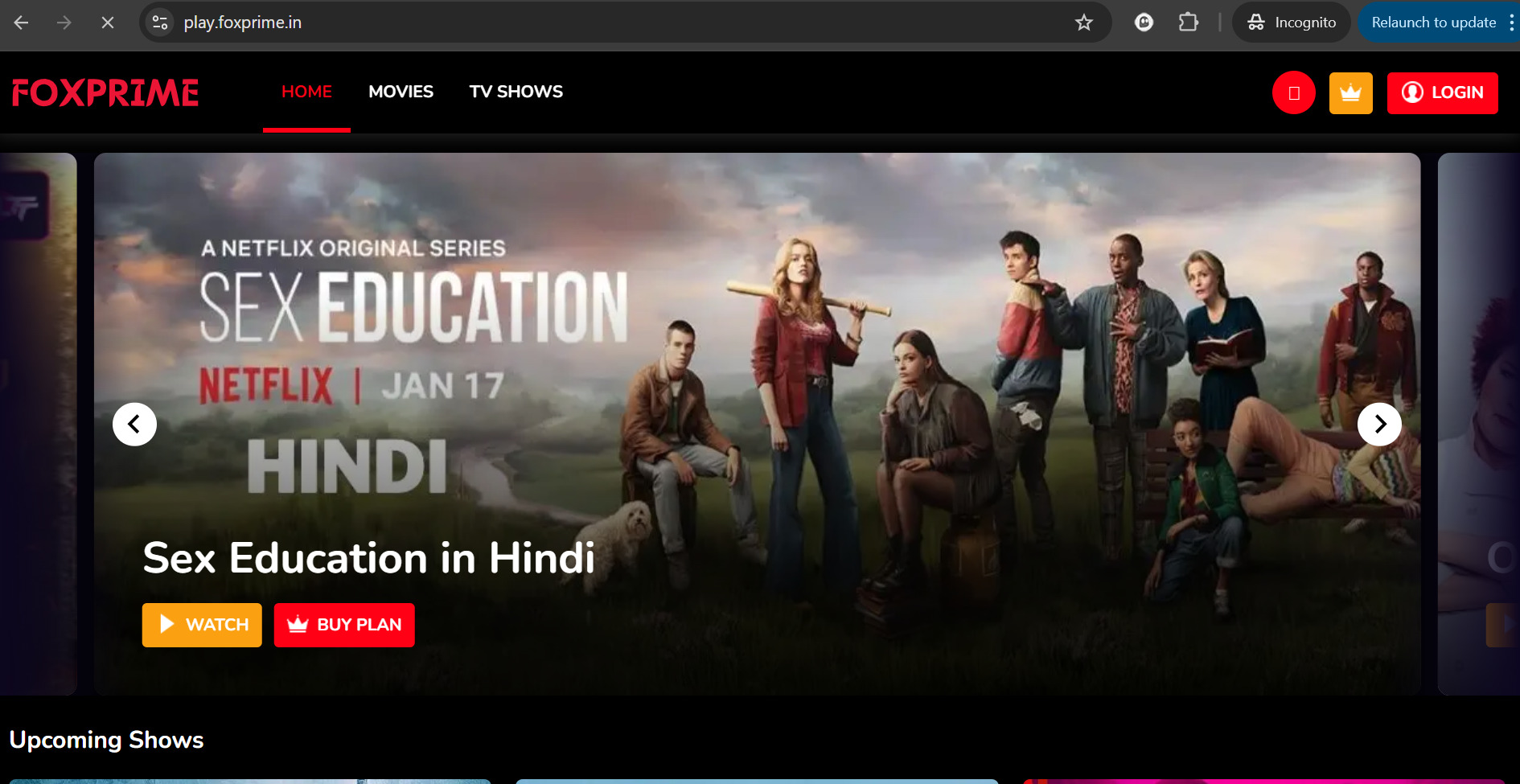 Screenshot of FOXPRIME NETWORK